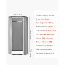 Fitting Room Portable Dressing Room 39 in Privacy Space (Semicircular)