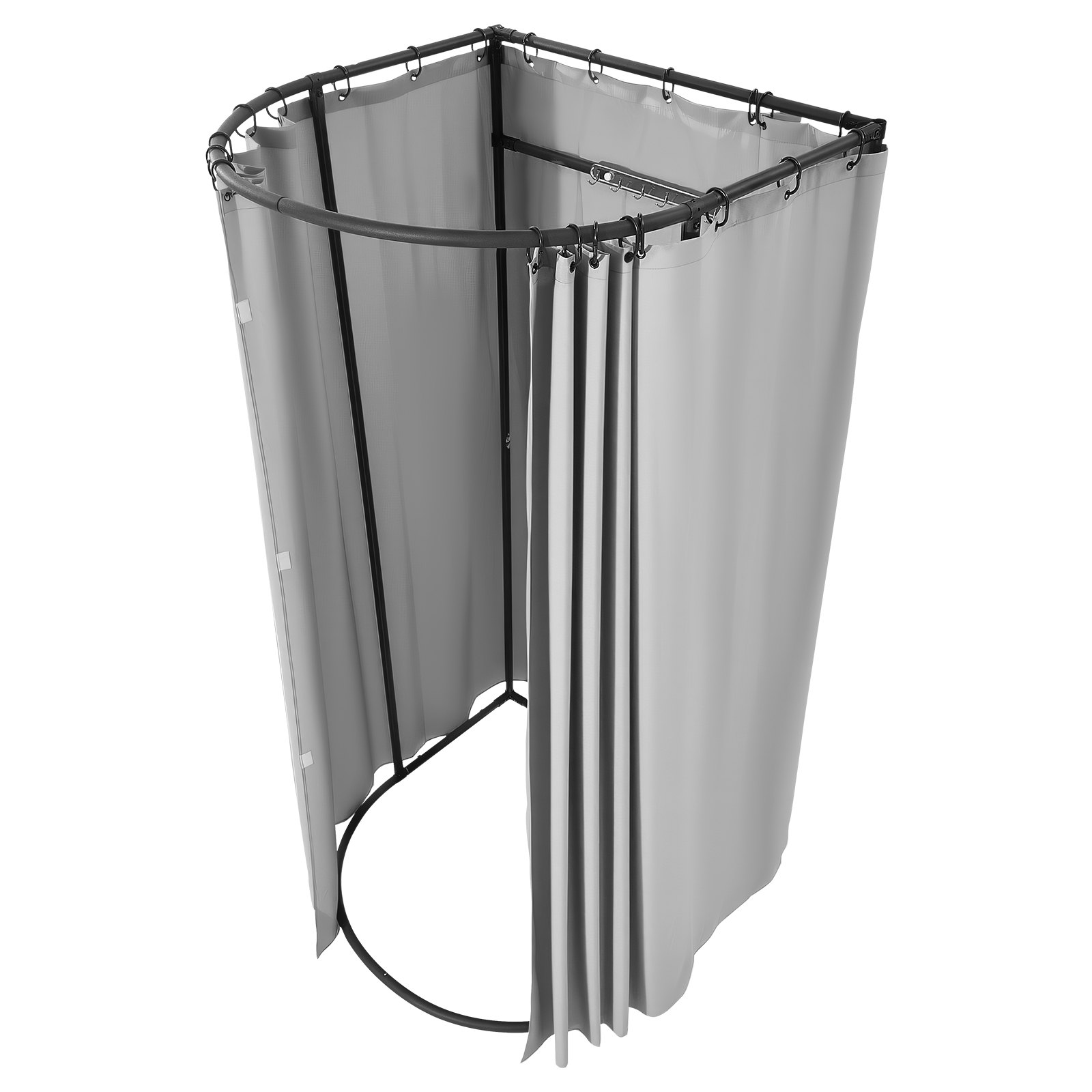 VEVOR Fitting Room, Dressing Room with Thick Polyester Curtains, Privacy Space with Shading Curtain and a Hook, for Boutique, Mall, Tailor's Store & Outdoor 39 x 37 x 79 in (Black and Gray-White)