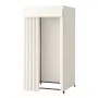 VEVOR Fitting Room, Moveable Dressing Room with Thick Curtains, Privacy Space with Casters and a Sturdy Metal Hook, for Boutique, Mall, Tailor's Store & Outdoor (39 x 39 x 81 in, Black and Beige)
