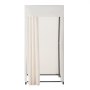 VEVOR Fitting Room, Moveable Dressing Room with Thick Curtains, Privacy Space with Casters and a Sturdy Metal Hook, for Boutique, Mall, Tailor's Store & Outdoor (39 x 39 x 81 in, Black and Beige)