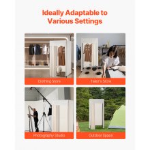 Fitting Room Moveable Dressing Room 39 in Privacy Space (Black and Beige)