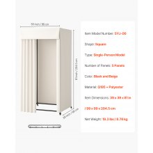Fitting Room Moveable Dressing Room 39 in Privacy Space (Black and Beige)