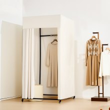 Fitting Room Moveable Dressing Room 39 in Privacy Space (Black and Beige)