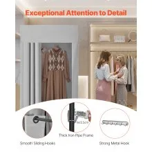 VEVOR Fitting Room, Dressing Room with Thick Polyester Curtains, Privacy Space with Shading Curtain and a Hook, for Boutique, Mall, Tailor's Store & Outdoor 39 x 39 x 78 in (Black and Gray-White)