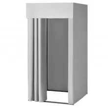 VEVOR Fitting Room, Dressing Room with Thick Polyester Curtains, Privacy Space with Shading Curtain and a Hook, for Boutique, Mall, Tailor's Store & Outdoor 39 x 39 x 78 in (Black and Gray-White)