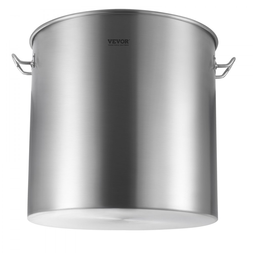 VEVOR Stainless Steel Stockpot, 100 Quart Large Cooking Pots, Cookware Sauce Pot with Basket, Lid, and Handle, Heavy Duty Commercial Grade Stock Pot, Sanding Treatment, for Large Groups Events Silver