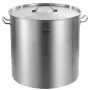 VEVOR Stainless Steel Stockpot, 100 Quart Large Cooking Pots, Cookware Sauce Pot with Basket, Lid, and Handle, Heavy Duty Commercial Grade Stock Pot, Sanding Treatment, for Large Groups Events Silver