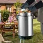 VEVOR Stainless Steel Stockpot, 36 Quart Cooking Pots, Cookware Sauce Pot with Basket, Lid, and Handle, Heavy Duty Commercial Grade Stock Pot, Sanding Treatment, for Steaming Boiling or Frying Silver