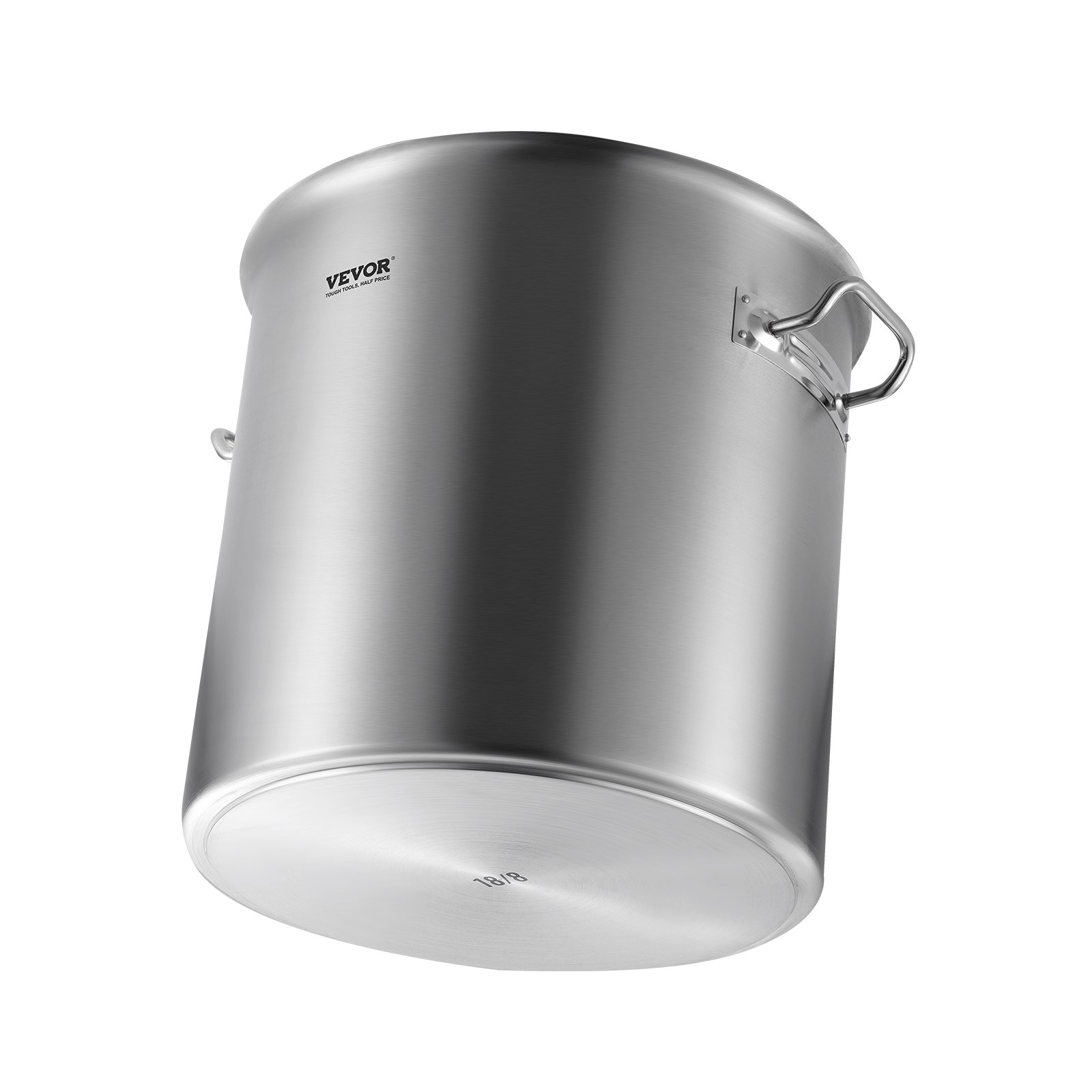 VEVOR Stainless Steel Stockpot, 53 Quart Large Cooking Pots, Cookware Sauce Pot with Lid, and Handle, Heavy Duty Commercial Grade Stock Pot, Sanding Treatment, for Large Groups Events Silver