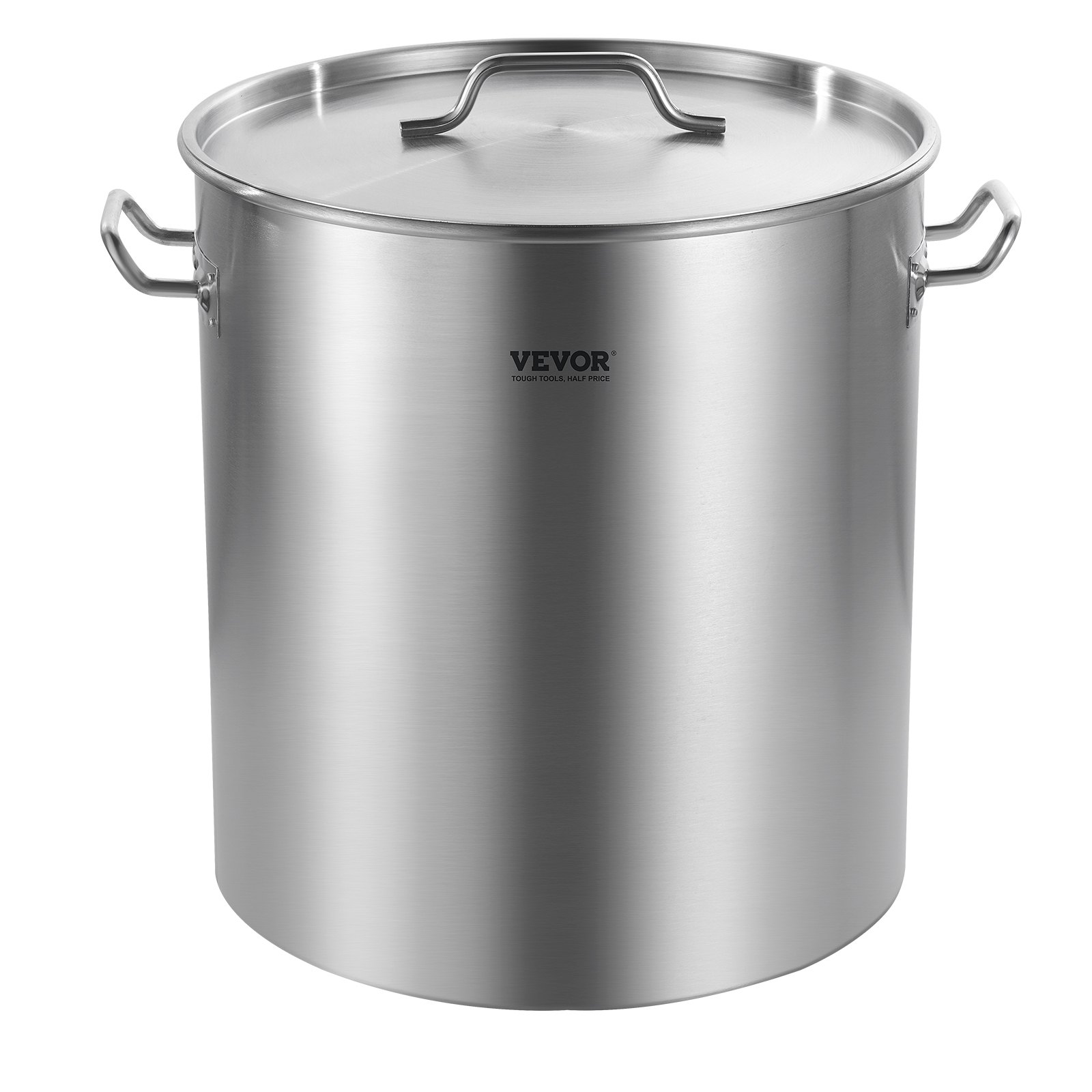 VEVOR Stainless Steel Stockpot, 54L Large Cooking Pots, Cookware Sauce Pot with Basket, Lid, and Handle, Heavy Duty Commercial Grade Stock Pot, Sanding Treatment, for Large Groups Events Silver