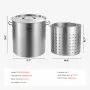 VEVOR Stainless Steel Stockpot, 84 Quart Large Cooking Pots, Cookware Sauce Pot with Basket, Lid, and Handle, Heavy Duty Commercial Grade Stock Pot, Sanding Treatment, for Large Groups Events Silver