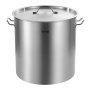 VEVOR Stainless Steel Stockpot, 84 Quart Large Cooking Pots, Cookware Sauce Pot with Basket, Lid, and Handle, Heavy Duty Commercial Grade Stock Pot, Sanding Treatment, for Large Groups Events Silver