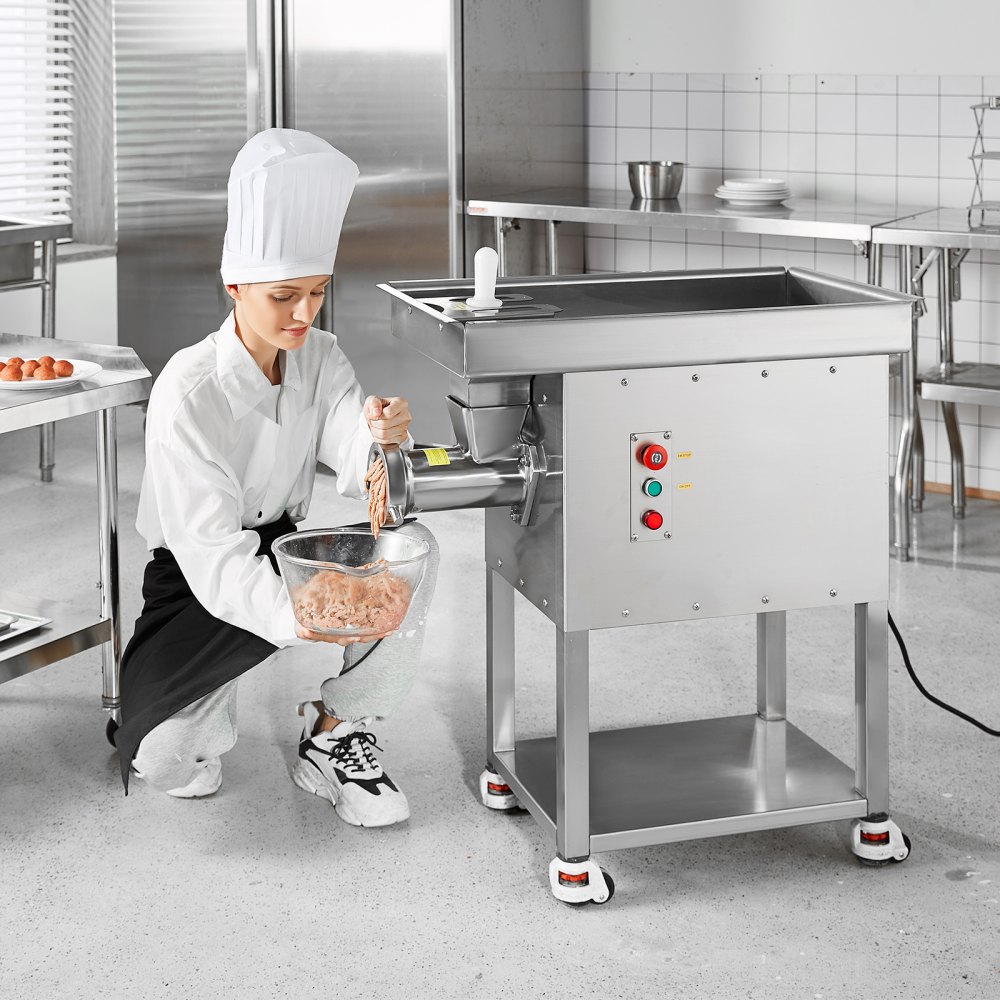 VEVOR Meat Grinder, 22 Lbs/Min Capacity Electric Meat Grinders w/ Blade, Grinding Plate, Sausage Maker, Stainless Steel Commercial Meat Mincer for Kitchen Restaurant Butcher Store