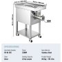 VEVOR Meat Grinder, 22 Lbs/Min Capacity Electric Meat Grinders w/ Blade, Grinding Plate, Sausage Maker, Stainless Steel Commercial Meat Mincer for Kitchen Restaurant Butcher Store