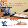 VEVOR Screen Printing Machine, 4 Color 1 Station 360° Rotable Silk Screen Printing Press, 21.2x17.7in / 54x45cm Screen Printing Press, Double-layer Positioning Pallet for T-shirt DIY Printing