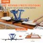 VEVOR Screen Printing Machine, 4 Color 2 Station 360° Rotable Silk Screen Printing Press, 21.2x17.7in / 54x45cm Screen Printing Press, Double-layer Positioning Pallet for T-shirt DIY Printing