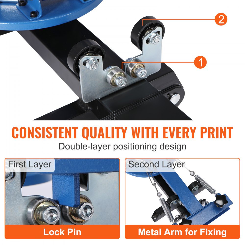 VEVOR Screen Printing Machine, 4 Color 4 Station 360° Rotable Silk Screen Printing Press, 21.2x17.7in Screen Printing Press, Double-layer Positioning Pallet for T-shirt DIY Printing