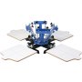 VEVOR Screen Printing Machine, 4 Color 4 Station 360° Rotable Silk Screen Printing Press, 21.2x17.7in / 54x45cm Screen Printing Press, Double-layer Positioning Pallet for T-shirt DIY Printing