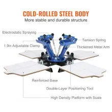 VEVOR 4 Color 4 Station Silk Screening Screenprint Press Screen Printing Machine