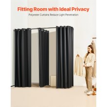 Fitting Room Portable Dressing Room 79 x 39 x 79 in Privacy Space (Black)