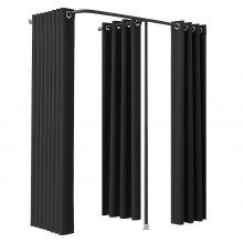 Fitting Room Portable Dressing Room 79 x 39 x 79 in Privacy Space (Black)