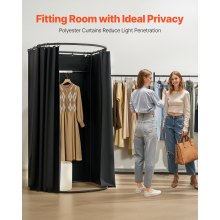 Fitting Room Portable Dressing Room 39 x 37 x 79 in Privacy Space (Black)