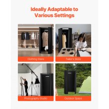 Fitting Room Portable Dressing Room 39 x 37 x 79 in Privacy Space (Black)