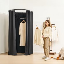 Fitting Room Portable Dressing Room 39 x 37 x 79 in Privacy Space (Black)