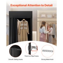 Fitting Room Portable Dressing Room 39 x 39 x 78 in Privacy Space (Black)