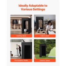 Fitting Room Portable Dressing Room 39 x 39 x 78 in Privacy Space (Black)