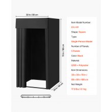 Fitting Room Portable Dressing Room 39 x 39 x 78 in Privacy Space (Black)