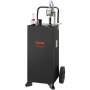 VEVOR fuel caddy with hose and pump on large wheels for easy transportation and fuel transfer.