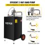 VEVOR 30 Gallon Gas Caddy, Fuel Storage Tank with Wheels, Portable Fuel Caddy with Manuel Transfer Pump, Gasoline Diesel Fuel Container for Cars, Lawn Mowers, ATVs, Boats, More, Black