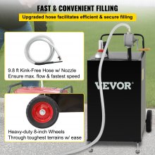 VEVOR 114L Gas Caddy, Fuel Storage Tank with Wheels, Portable Fuel Caddy with Manuel Transfer Pump, Gasoline Diesel Fuel Container for Cars, Lawn Mowers, ATVs, Boats, More, Black