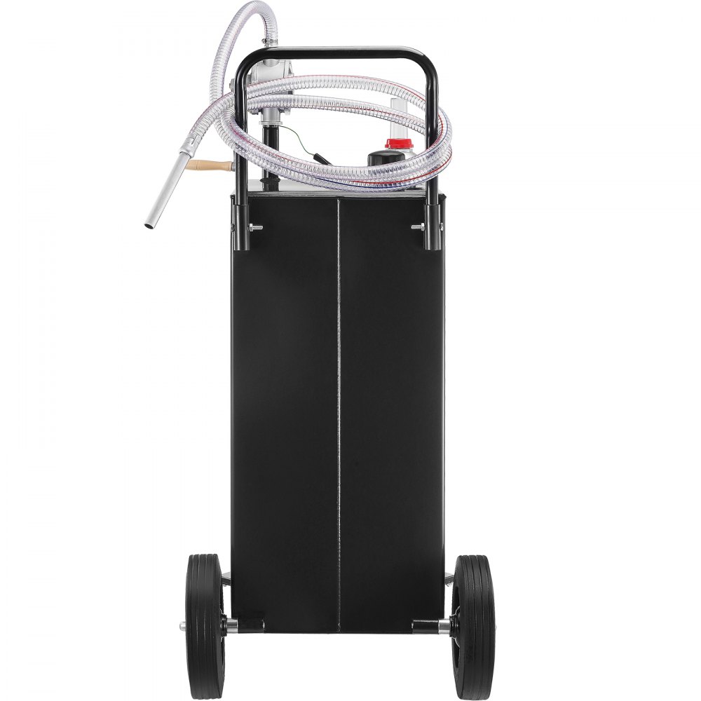 VEVOR 114L Fuel Caddy, Gas Storage Tank & 4 Wheels, with Manuel Transfer Pump, Gasoline Diesel Fuel Container for Cars, Lawn Mowers, ATVs, Boats, More, Black