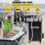 VEVOR 30 Gallon Fuel Caddy, Gas Storage Tank & 4 Wheels, with Manuel Transfer Pump, Gasoline Diesel Fuel Container for Cars, Lawn Mowers, ATVs, Boats, More, Black