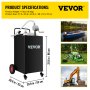 VEVOR 30 Gallon Fuel Caddy, Gas Storage Tank & 4 Wheels, with Manuel Transfer Pump, Gasoline Diesel Fuel Container for Cars, Lawn Mowers, ATVs, Boats, More, Black