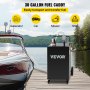 VEVOR 30 Gallon Fuel Caddy, Gas Storage Tank & 4 Wheels, with Manuel Transfer Pump, Gasoline Diesel Fuel Container for Cars, Lawn Mowers, ATVs, Boats, More, Black