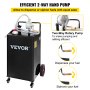 VEVOR 30 Gallon Fuel Caddy, Gas Storage Tank & 4 Wheels, with Manuel Transfer Pump, Gasoline Diesel Fuel Container for Cars, Lawn Mowers, ATVs, Boats, More, Black