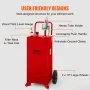 VEVOR 30 Gallon Fuel Caddy, Fuel Storage Tank on 2 Wheels, Portable Gas Caddy with Manuel Transfer Pump, Gasoline Diesel Fuel Container for Cars, Lawn Mowers, ATVs, Boats, More, Red