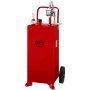 VEVOR 30 Gallon Fuel Caddy, Fuel Storage Tank on 2 Wheels, Portable Gas Caddy with Manuel Transfer Pump, Gasoline Diesel Fuel Container for Cars, Lawn Mowers, ATVs, Boats, More, Red