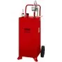 VEVOR 30 Gallon Fuel Caddy, Fuel Storage Tank on 2 Wheels, Portable Gas Caddy with Manuel Transfer Pump, Gasoline Diesel Fuel Container for Cars, Lawn Mowers, ATVs, Boats, More, Red