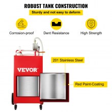 VEVOR 114L Fuel Caddy, Gas Storage Tank & 4 Wheels, with Manuel Transfer Pump, Gasoline Diesel Fuel Container for Cars, Lawn Mowers, ATVs, Boats, More, Red