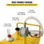 VEVOR 30 Gallon Fuel Caddy, Gas Storage Tank & 4 Wheels, with Manuel Transfer Pump, Gasoline Diesel Fuel Container for Cars, Lawn Mowers, ATVs, Boats, More, Yellow