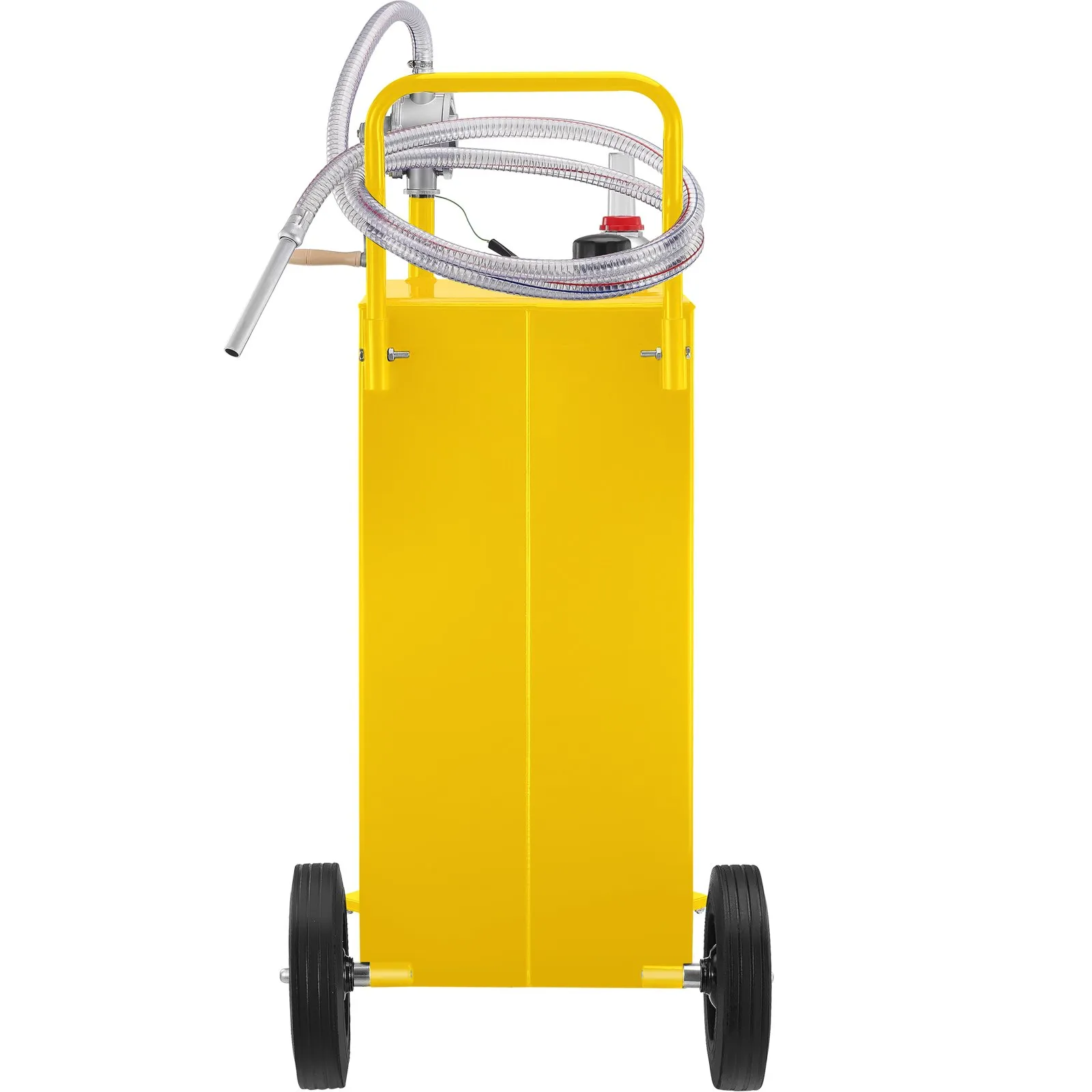 VEVOR 30 Gallon Fuel Caddy, Gas Storage Tank & 4 Wheels, with Manuel Transfer Pump, Gasoline Diesel Fuel Container for Cars, Lawn Mowers, ATVs, Boats, More, Yellow