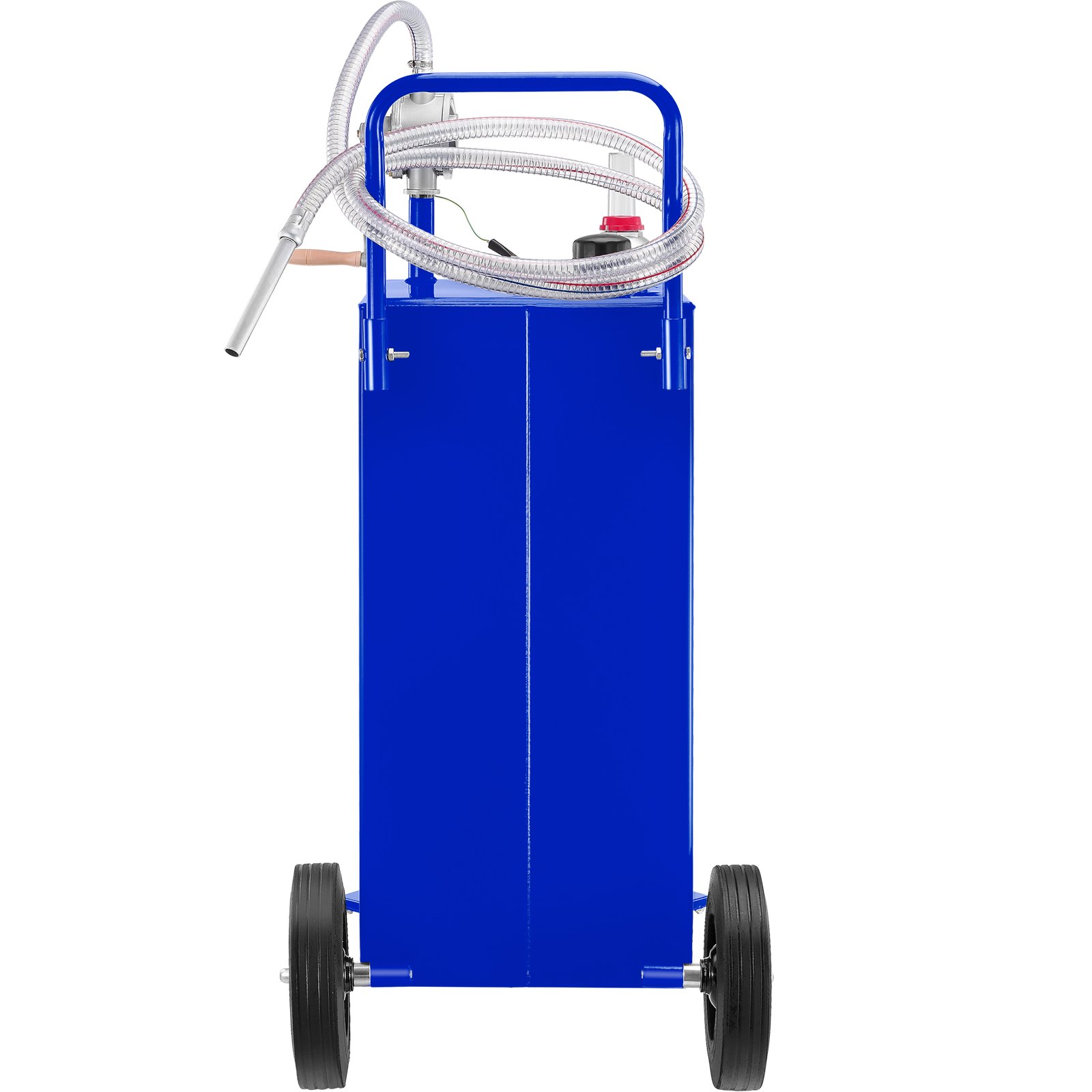 VEVOR 30 Gallon Fuel Caddy, Gas Storage Tank & 4 Wheels, with Manuel Transfer Pump, Gasoline Diesel Fuel Container for Cars, Lawn Mowers, ATVs, Boats, More, Blue