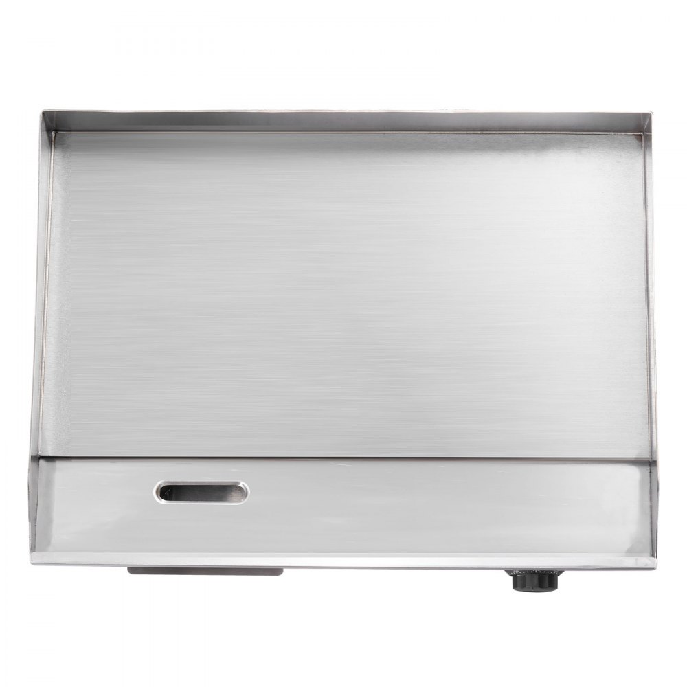 VEVOR Commercial Electric Griddle, 1750W, 122-570°F Adjustable Temp Control, Stainless Steel Countertop Flat Top Grill with 2 Spatulas, 2 Brushes and 4 Foot Pads, for Steak, Pancake