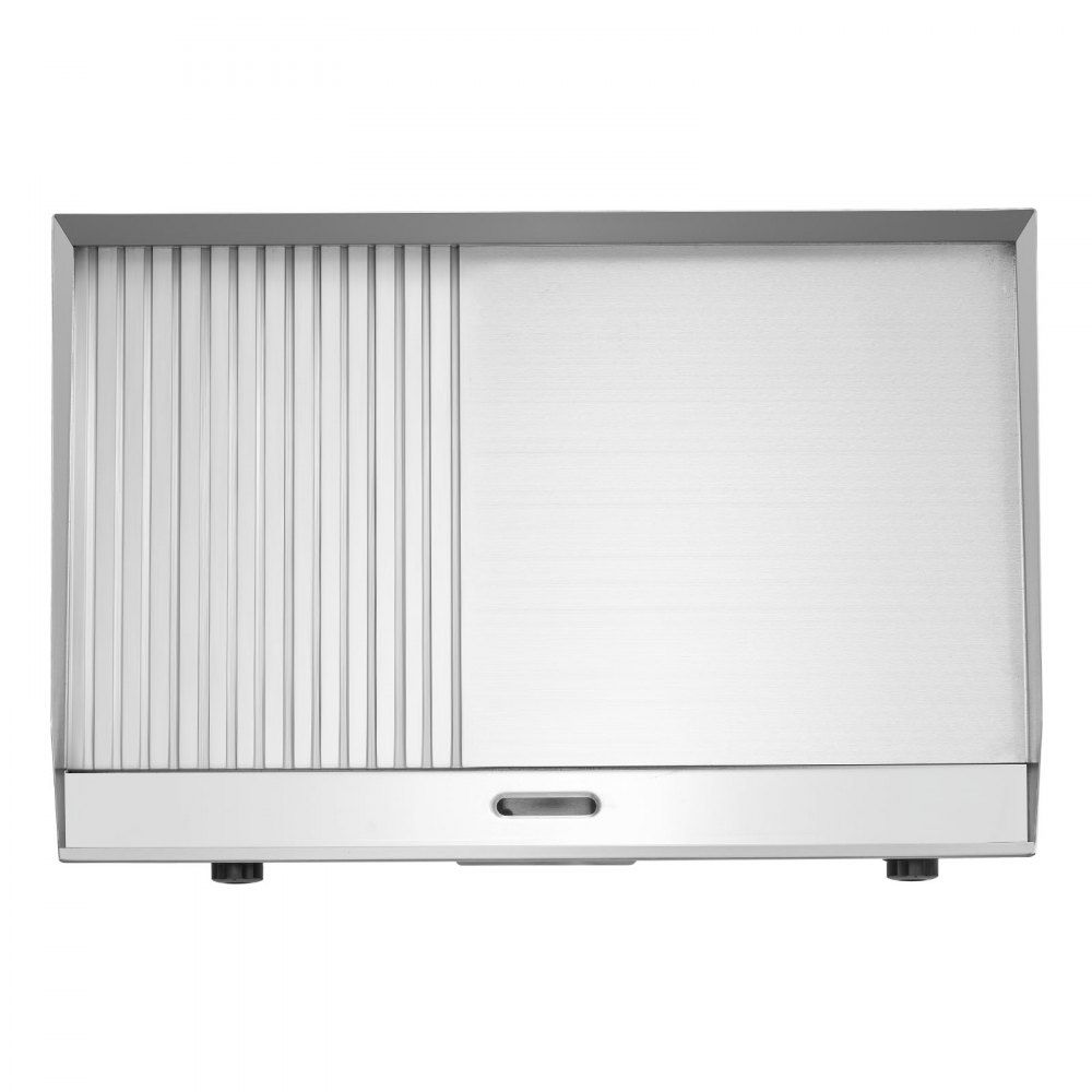 VEVOR Commercial Electric Griddle, 28.54 x 15.75 in, 4400W, 122-570°F Adjustable Temp Control, Stainless Steel Countertop, Half Grooved Half Flat, with 2 Spatulas and 2 Brushes, for Steak(NO PLUG)