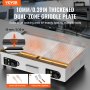 VEVOR Commercial Electric Griddle, 2800W Countertop Half-Flat Top Grill, 122℉-572℉ Adjustable Temp, 28.74x15.75x0.39in Stainless Steel Griddle Grill with 2 Shovels and 2 Brushes for Home or Restaurant