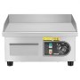 VEVOR Commercial Electric Grill, 355×300mm, 2000W, 50–300°C adjustable temperature control, stainless steel (outer shell), commercial flat grill pan, comes with 2 scrapers and 2 brushes, suitable for steaks, pancakes, and squid.
